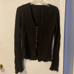 Vintage Brown Women’s Pointelle Cardigan